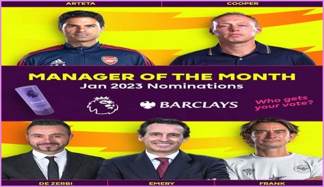 OFFICIAL! EPL Manager Of The Month January 2023 Nominees CONFIRMED!